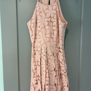 BCBGeneration Blush Floral Lace Dress